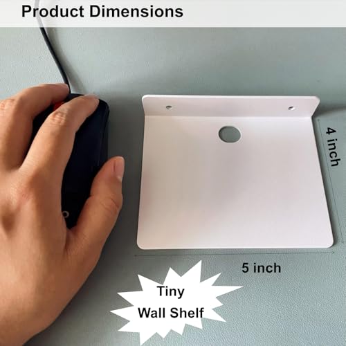 White 5-Inch Metal Floating Shelf for Echo & Small Speakers