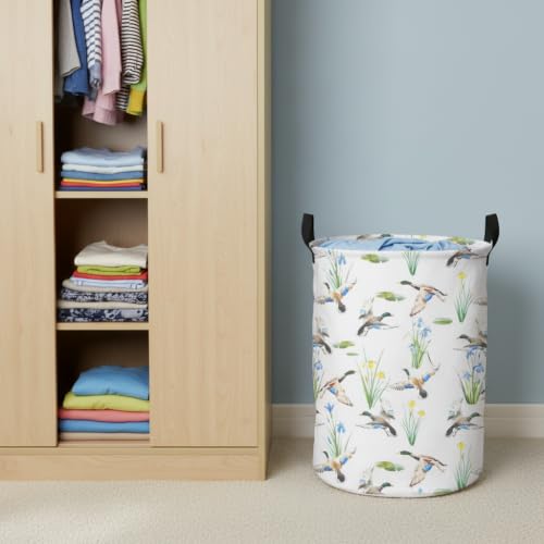 HEFEICZ Mallard Duck Laundry Hamper - Large Collapsible Toy Storage Basket B