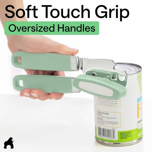 Gorilla Grip Mint Stainless Steel Manual Can Opener - Heavy Duty Kitchen Tool