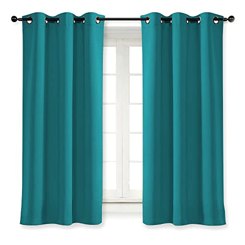 NICETOWN Peacock Teal Blackout Curtain Panel, 42" x 54"