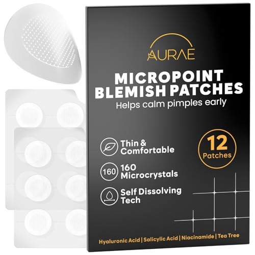 AURAE Microdart Pimple Patch for Early Stage Blemishes (12 Count)