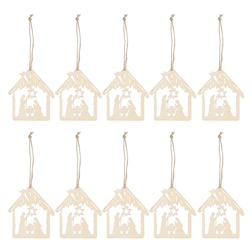 Wooden Nativity Scene Ornaments 20-Pack - Religious Christmas Keepsakes