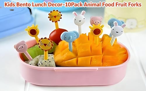 10-Pack Animal Shaped Food Picks for Kids - Reusable Fruit Forks