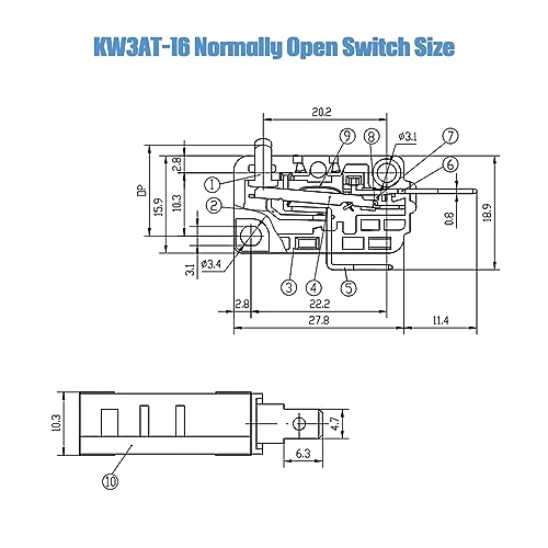 KW3AT-16 Microwave Oven Door Switch Replacement - 16A 125/250V
