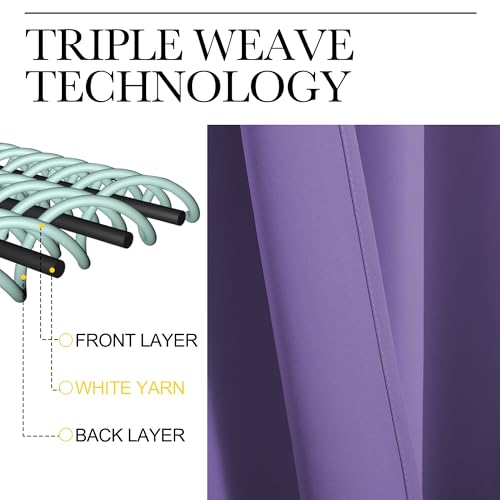 NICETOWN Blackout Curtains, Lilac Purple, 42"W x 72"L, 2-Panel Set