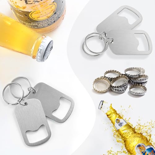 Portable Stainless Steel Bottle Opener Keychain - 2pcs