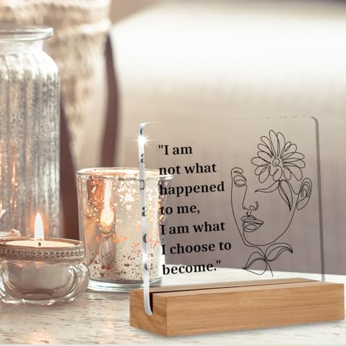 Mental Health Desk Plaque for Counselors & Therapists - 'I Am What I Choose to Become'