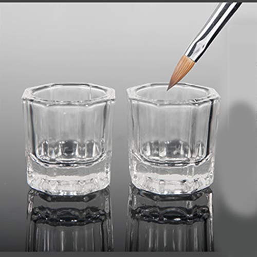 Karlash Glass Dappen Dish Nail Art Liquid Powder Bowl Pack of 2