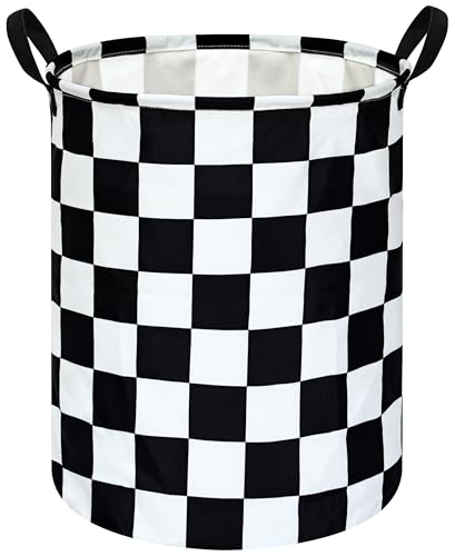 Racing Checkerboard Storage Basket for Boys - Foldable Toy Bin