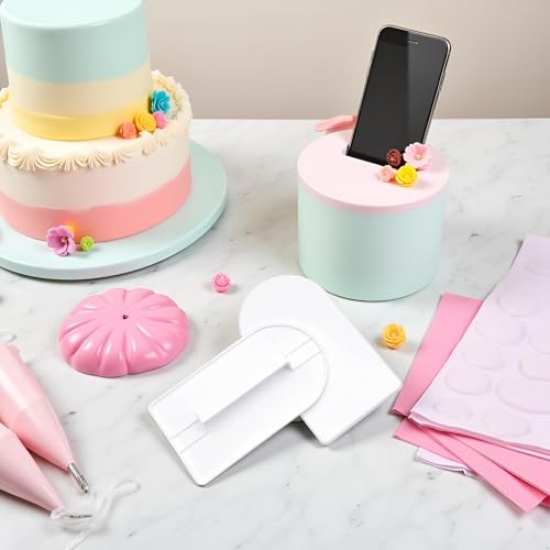 Bwexxt 2 Pcs White Plastic Fondant Icing Smoother and Scraper Tool