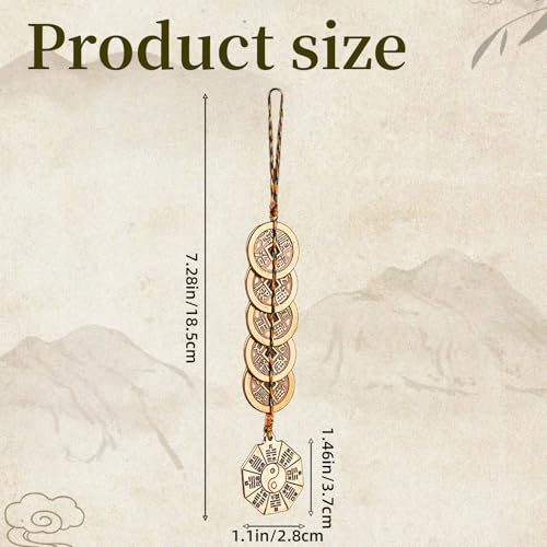 Five Emperor Coins Feng Shui Pendant for Home & Car