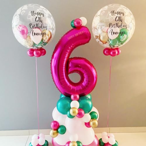 40 Inch Hot Pink Number 6 Balloon for Birthday Party Decor