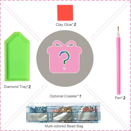 DIY Diamond Painting Coaster Kits with Rhinestones & Holders - Unique Home Decor Crafts for Adults