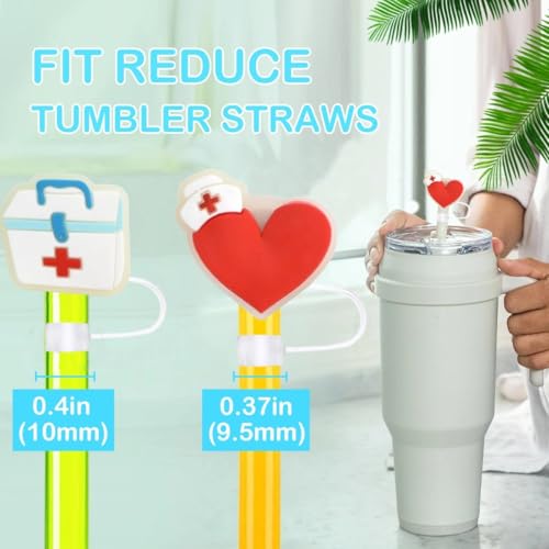 2 Pcs Glitter Silicone Straw Covers for 30 & 40 oz Tumblers