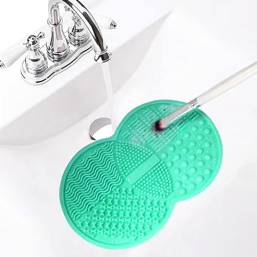 MR LION Silicone Makeup Brush Cleaner Mat and Foldable Bowl Set - Green