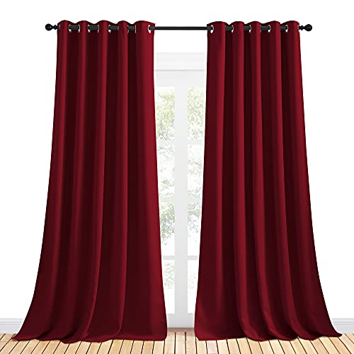 NICETOWN Burgundy Blackout Curtains - 70" x 95" (Pack of 2)