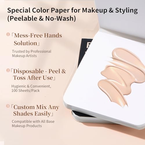 MSQ Disposable Makeup Mixing Palette Paper for Foundation and Nail Art 100 Sheets