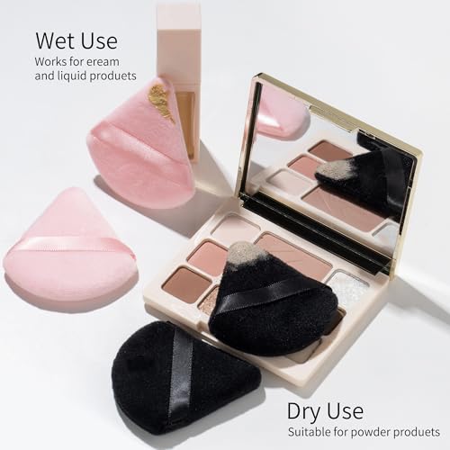 Scaups 24Pcs Triangular Makeup Powder Puffs with Storage Case