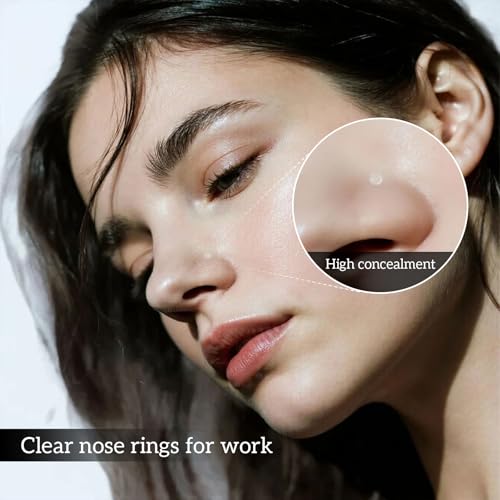 Clear Nose Rings Retainer Set 20Pcs Flexible Biocompatible Studs