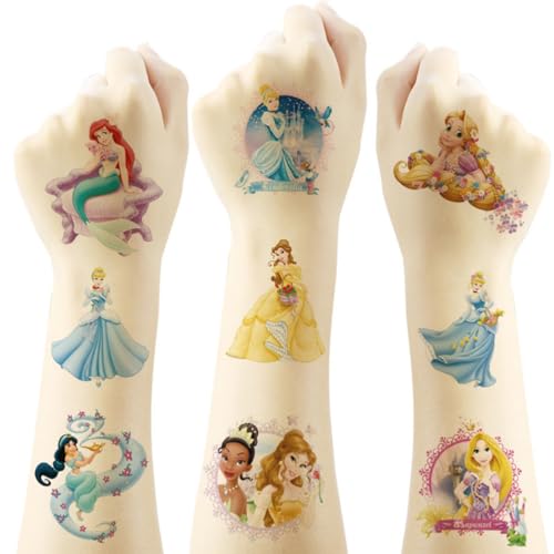 LHST Princess Temporary Tattoos for Kids 20 Sheets Party Favors