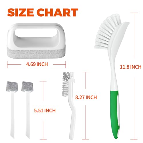 6-Pack Heavy Duty Dish Brush Set with Non-Scratch Bristles