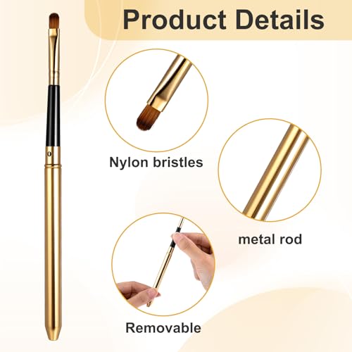 Professional Lip Brush 2-Pack with Cap - Portable Makeup Brushes