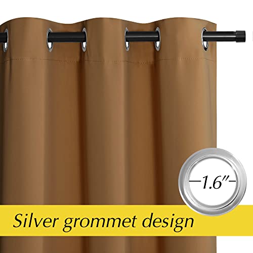 NICETOWN Thermal Insulated Blackout Door Curtain - 42" W x 80" L, Gold Brown