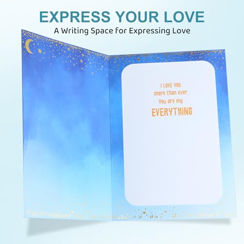Romantic Happy Birthday Card for Husband or Wife with Gold Foil Ribbon