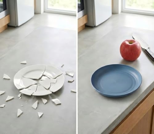 KL KALOO 8 PCS Eco-Friendly Wheat Straw Plates - Unbreakable & Microwave Safe