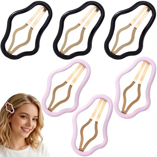 PAGOW 6 Pcs Cloud Metal Snap Hair Clips - Large Non-Slip Barrettes