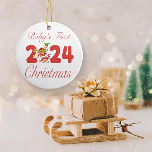 2024 Baby's First Christmas Ornament - Handmade Ceramic Keepsake