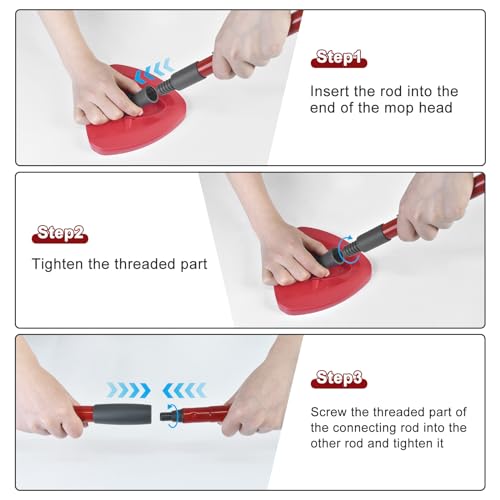 DLAIMI Mop Handle Replacement for Ocedar Spin Mop - Adjustable 30" to 58"