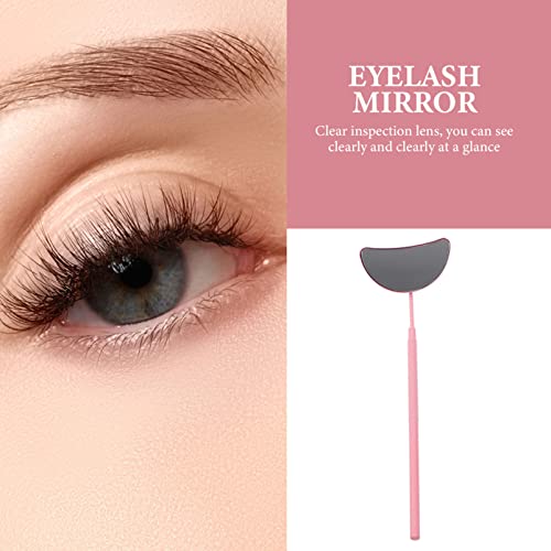 Beaupretty Half Moon Eyelash Extension Inspection Mirror - Portable Handheld Tool for Lash Artists