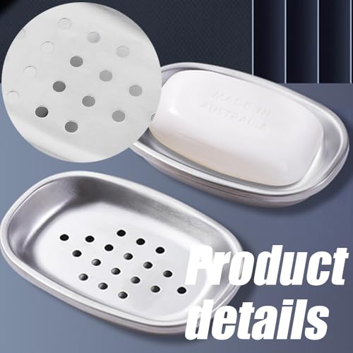 Stainless Steel Soap Dish - Double Layer Self-Draining Shower Holder
