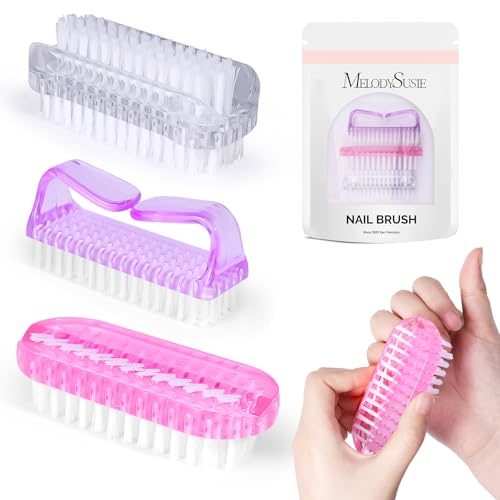MelodySusie 3-Pack Nail Brush Set for Cleaning Fingernails and Toenails