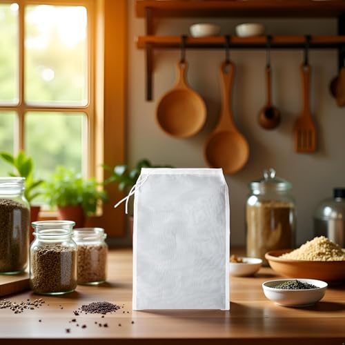 Jinshining Reusable Nut Milk Bag - Fine Nylon Mesh Food Strainer