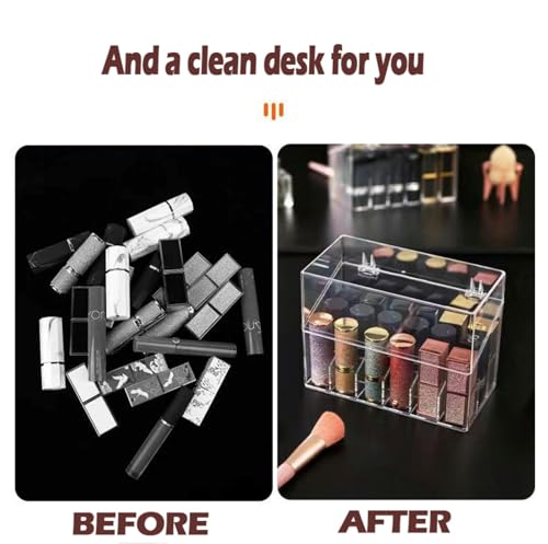 Acrylic Lipstick Organizer with 18 Slots and Dust Cover