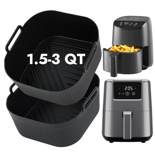 BYKITCHEN 5.5-inch Small Silicone Air Fryer Liners (2-Pack) for 1.5-3 QT