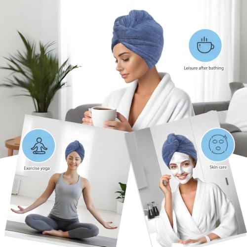 Microfiber Hair Drying Towel Wrap - Quick-Dry Turban for Wet Hair