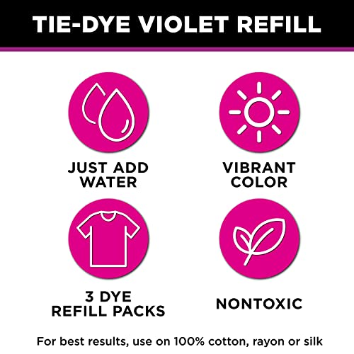 Tulip One-Step Tie-Dye Kit - Violet, 3 Dye Refill Packs