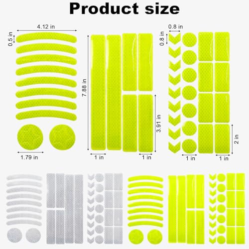 80pcs Reflective Stickers Set, Multi Shapes Bicycle Reflective Decals, Waterproof Outdoor Safety Warning Reflective Stickers for Night Visibility£¨2 Colors£©