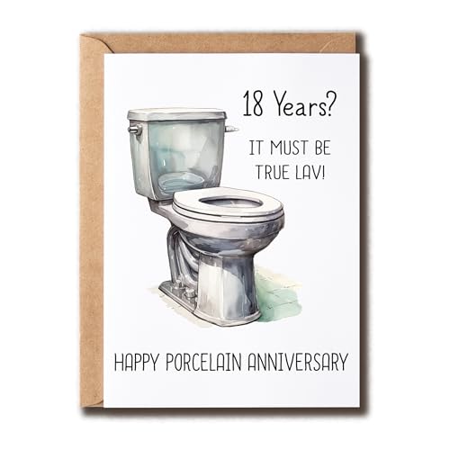 Funny 18th Anniversary Card for Husband & Wife - 5x7