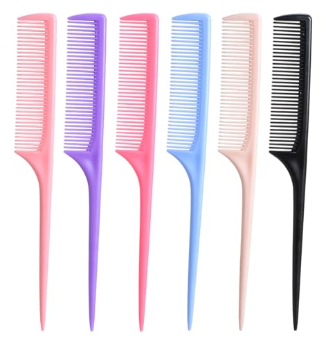 Thrymme 6 Pcs Rat Tail Comb Set for Hair Parting and Styling