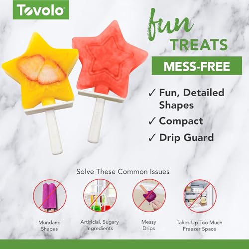 Tovolo Star Shaped Popsicle Molds - Pack of 4, BPA Free Silicone