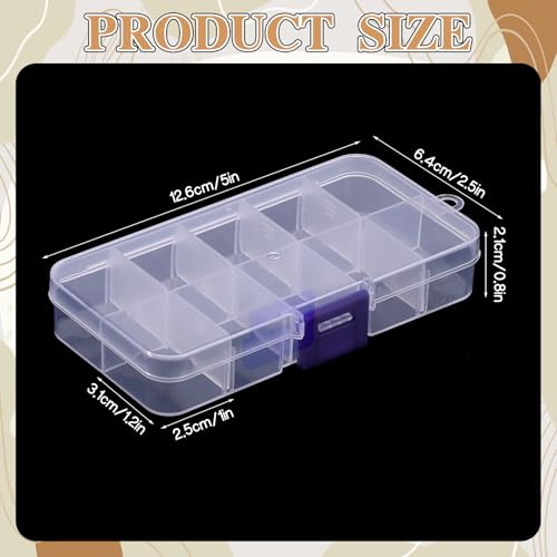 2 Pack Clear Plastic Jewelry Organizer with Adjustable Grids
