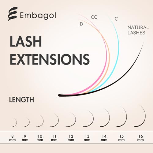 Embagol Volume Lash Extensions Cashmere Matte Black Silk Lashes 0.07 CC