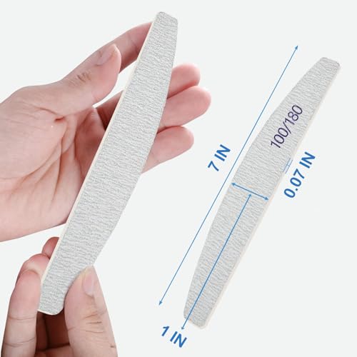 AhaTopia 12-Pack Wooden Nail Files 100/180 Grit Double Sided Emery Boards