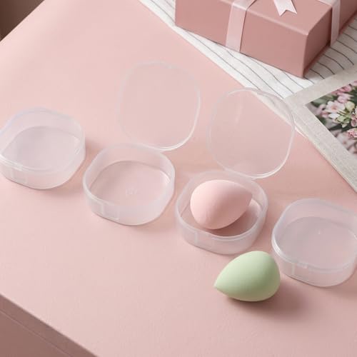 4-Pack Clear Cotton Pad Holder for Makeup & Skincare Storage