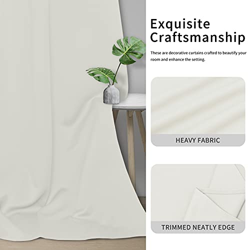 Easy-Going Ivory Thermal Grommet Curtains, 42x63 in, 2 Panels
