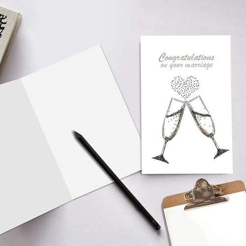 Elegant Wedding Card for Bride and Groom with Gold Seal